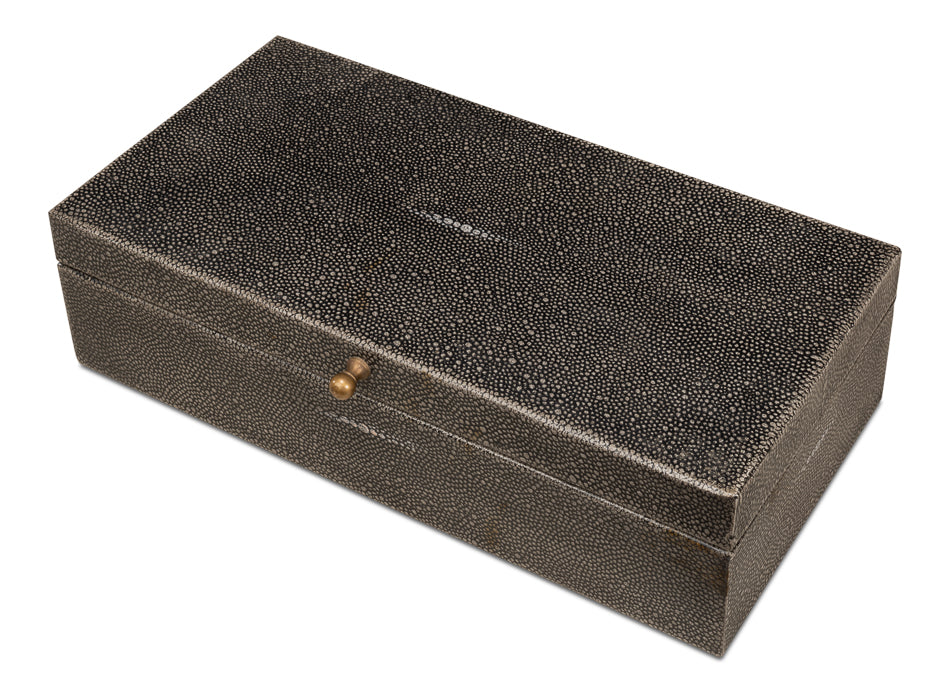 Gatsburg Shagreen Box Ant.Grey S/2