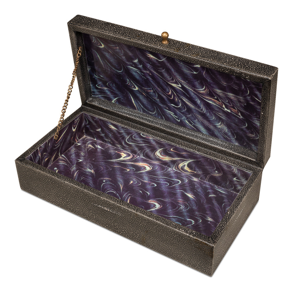 Gatsburg Shagreen Box Ant.Grey S/2
