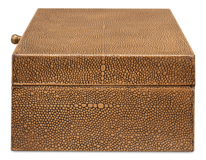 Gatsburg Shagreen Box Tawny Brown S/2