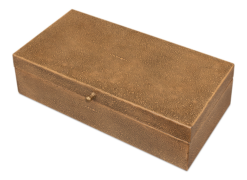 Gatsburg Shagreen Box Tawny Brown S/2