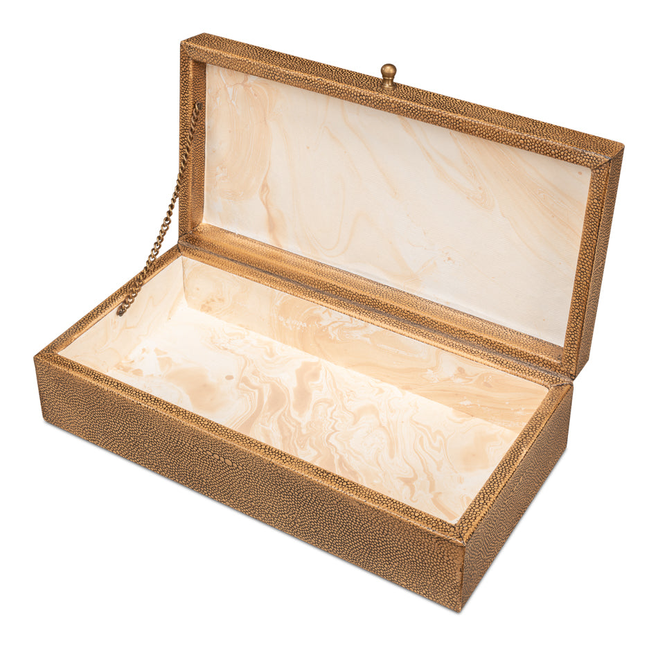 Gatsburg Shagreen Box Tawny Brown S/2