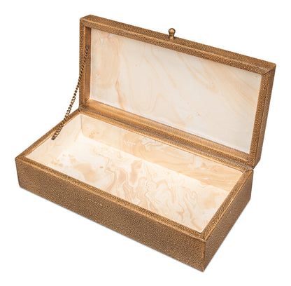Gatsburg Shagreen Box Tawny Brown S/2