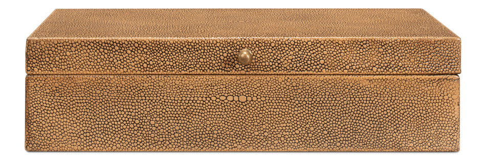 Gatsburg Shagreen Box Tawny Brown S/2