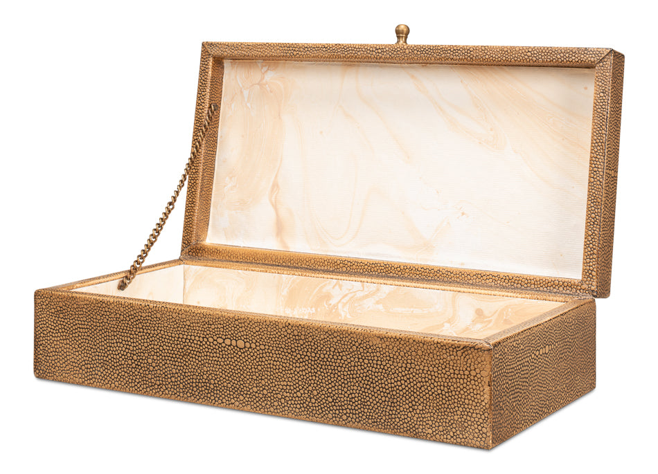 Gatsburg Shagreen Box Tawny Brown S/2