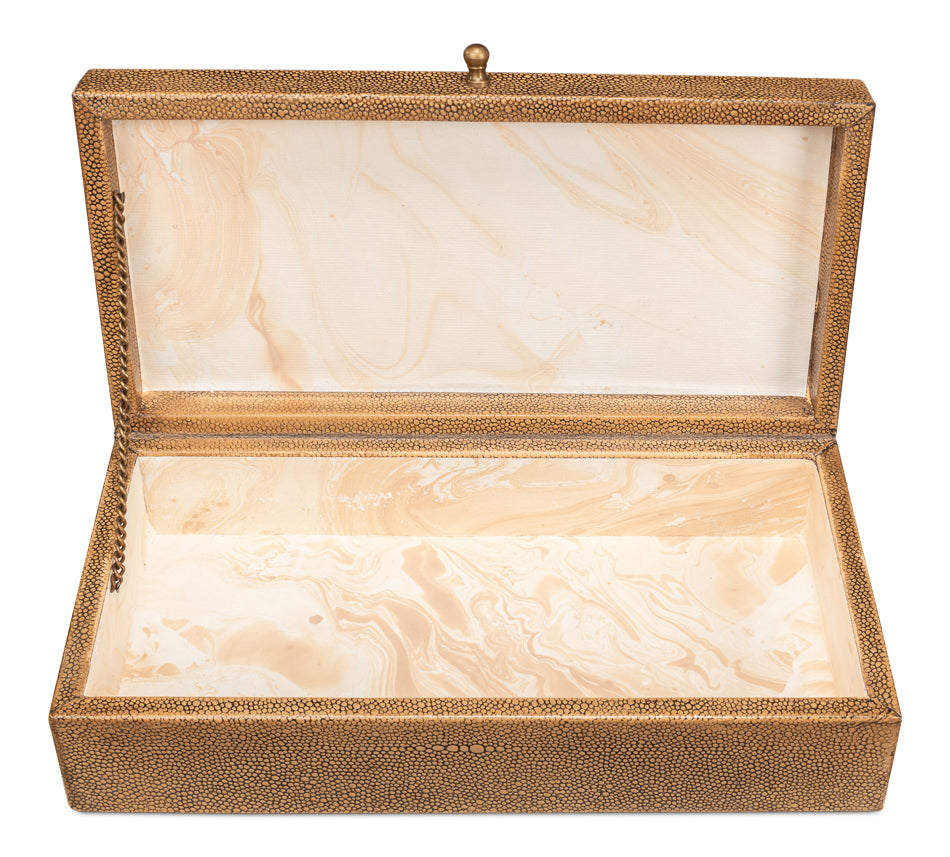 Gatsburg Shagreen Box Tawny Brown S/2
