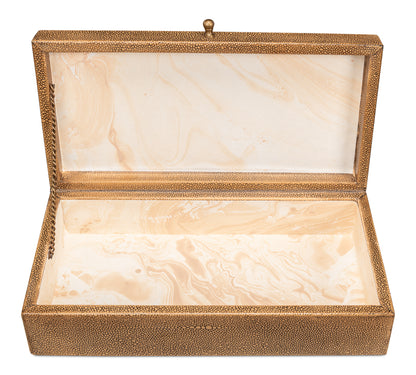 Gatsburg Shagreen Box Tawny Brown S/2
