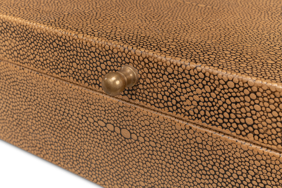 Gatsburg Shagreen Box Tawny Brown S/2
