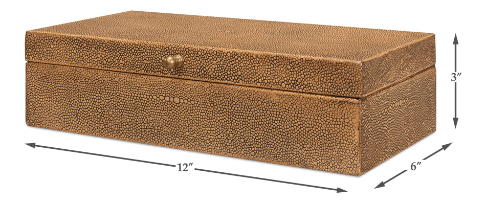 Gatsburg Shagreen Box Tawny Brown S/2
