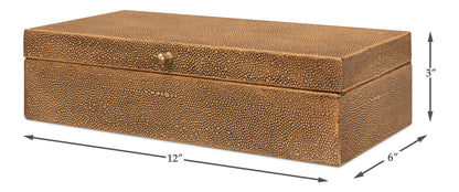 Gatsburg Shagreen Box Tawny Brown S/2