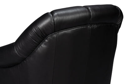 Scoth Swivel Chair In Distilled Lthrblk