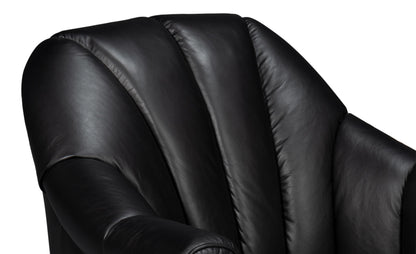 Scoth Swivel Chair In Distilled Lthrblk