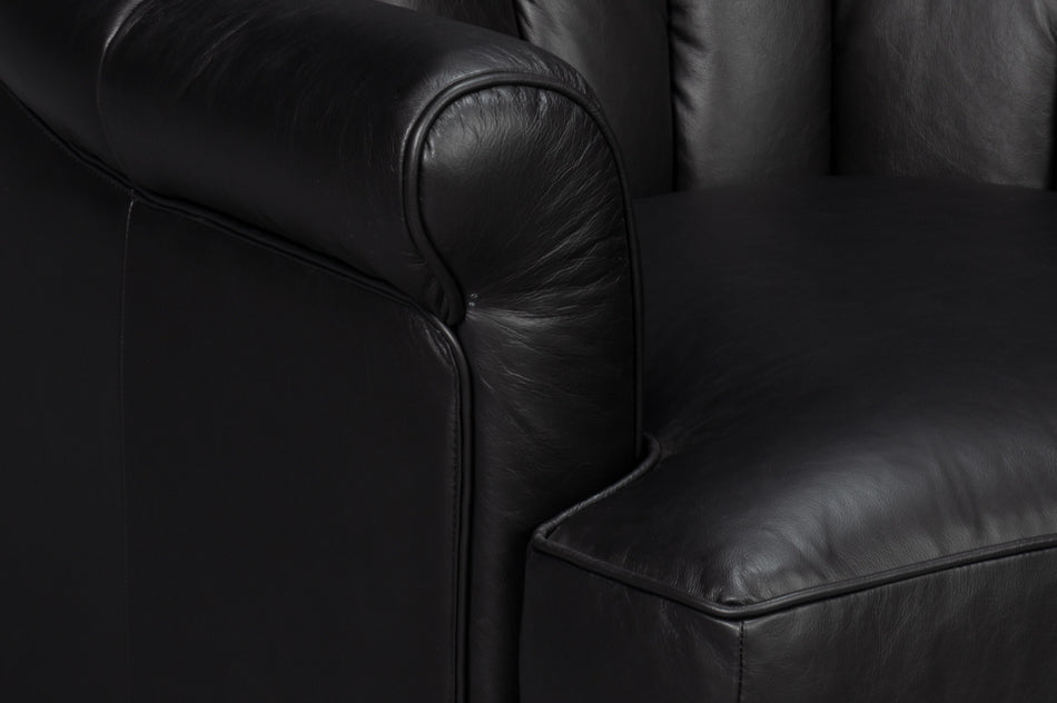 Scoth Swivel Chair In Distilled Lthrblk