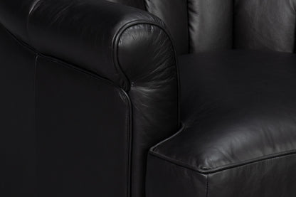 Scoth Swivel Chair In Distilled Lthrblk