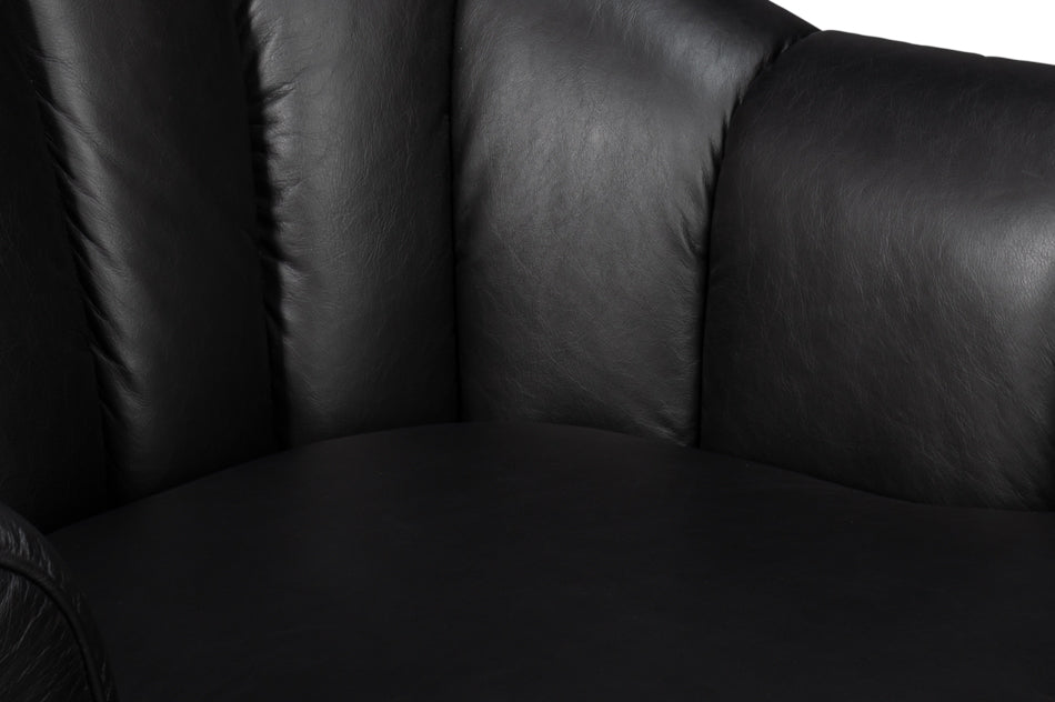 Scoth Swivel Chair In Distilled Lthrblk