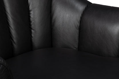 Scoth Swivel Chair In Distilled Lthrblk
