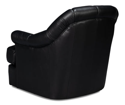 Scoth Swivel Chair In Distilled Lthrblk