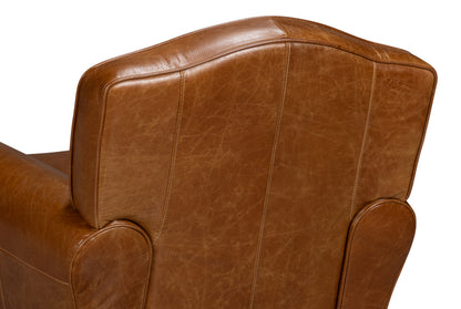Elite French Club Swivel Chaircuba Brn