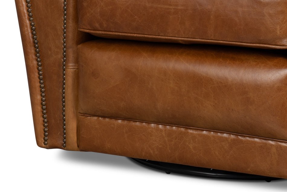 Elite French Club Swivel Chaircuba Brn