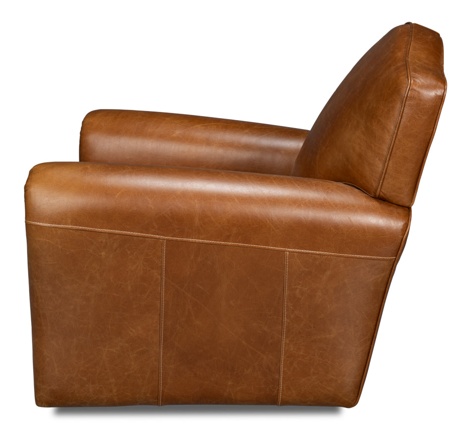 Elite French Club Swivel Chaircuba Brn