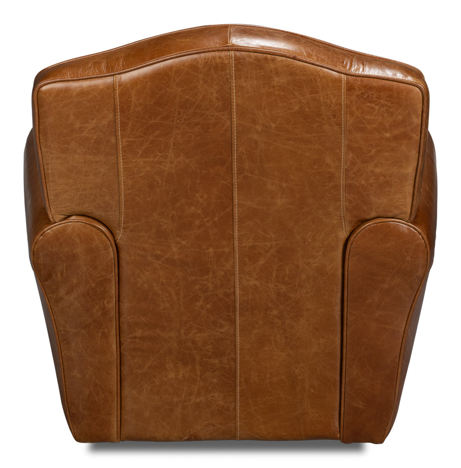 Elite French Club Swivel Chaircuba Brn