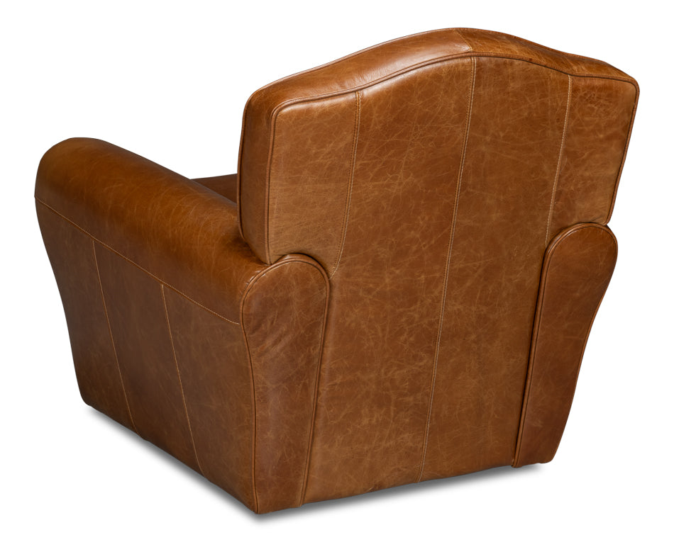Elite French Club Swivel Chaircuba Brn