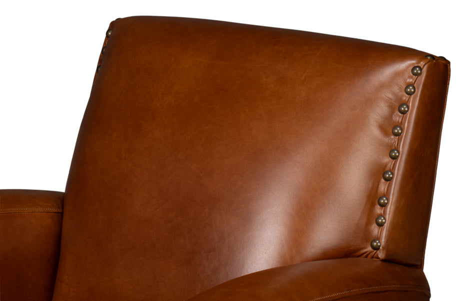 Taft Leather Swivel Chair Havana Brown