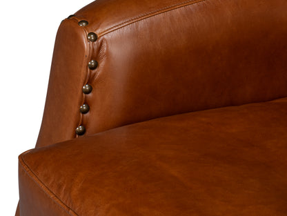 Taft Leather Swivel Chair Havana Brown