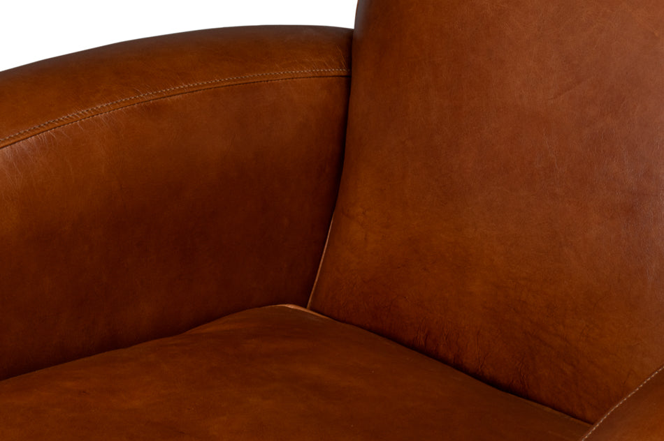 Taft Leather Swivel Chair Havana Brown