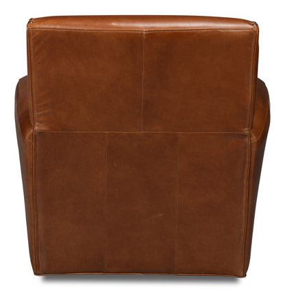 Taft Leather Swivel Chair Havana Brown