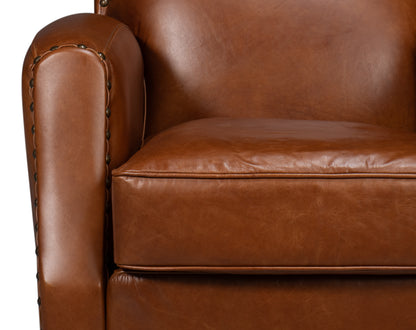 Taft Leather Swivel Chair Havana Brown