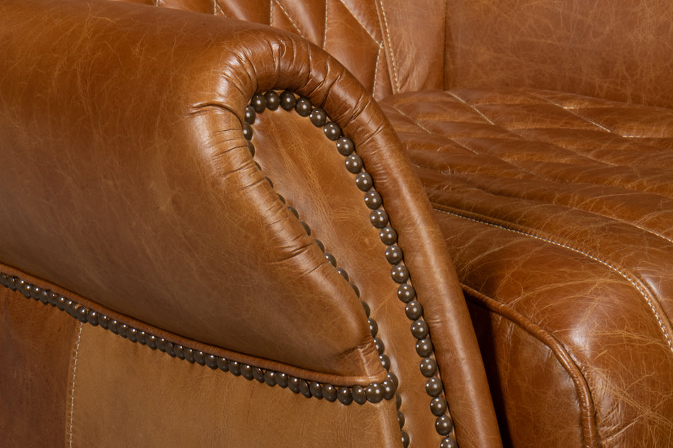 Bugatti Leather Swivel Chair Cuba Brown