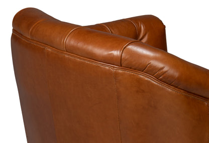 Coolidge Leather Swivel Chairhavana Brn