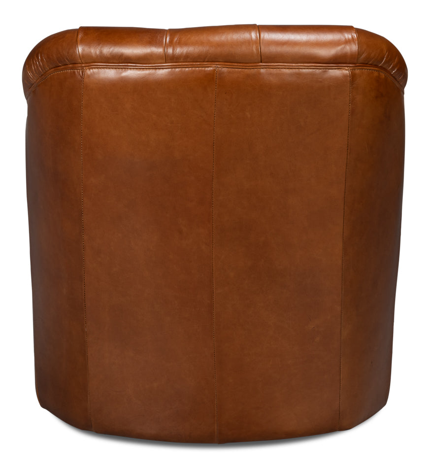 Coolidge Leather Swivel Chairhavana Brn