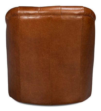 Coolidge Leather Swivel Chairhavana Brn