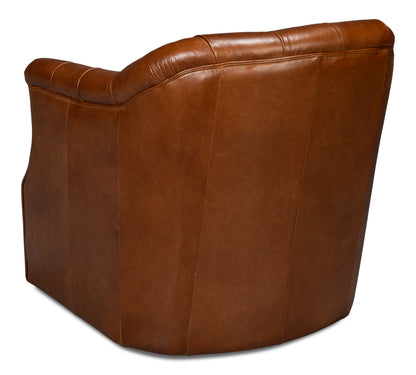 Coolidge Leather Swivel Chairhavana Brn