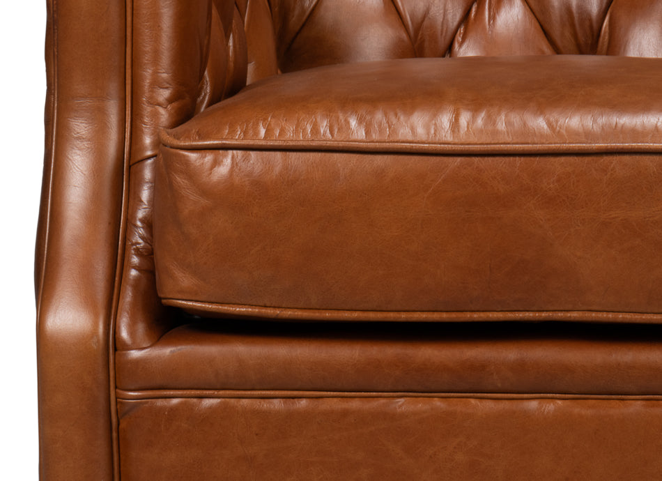 Coolidge Leather Swivel Chairhavana Brn