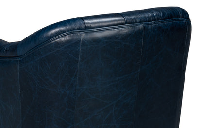 Coolidge Leather Swivel Chair Blue