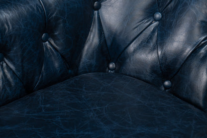 Coolidge Leather Swivel Chair Blue
