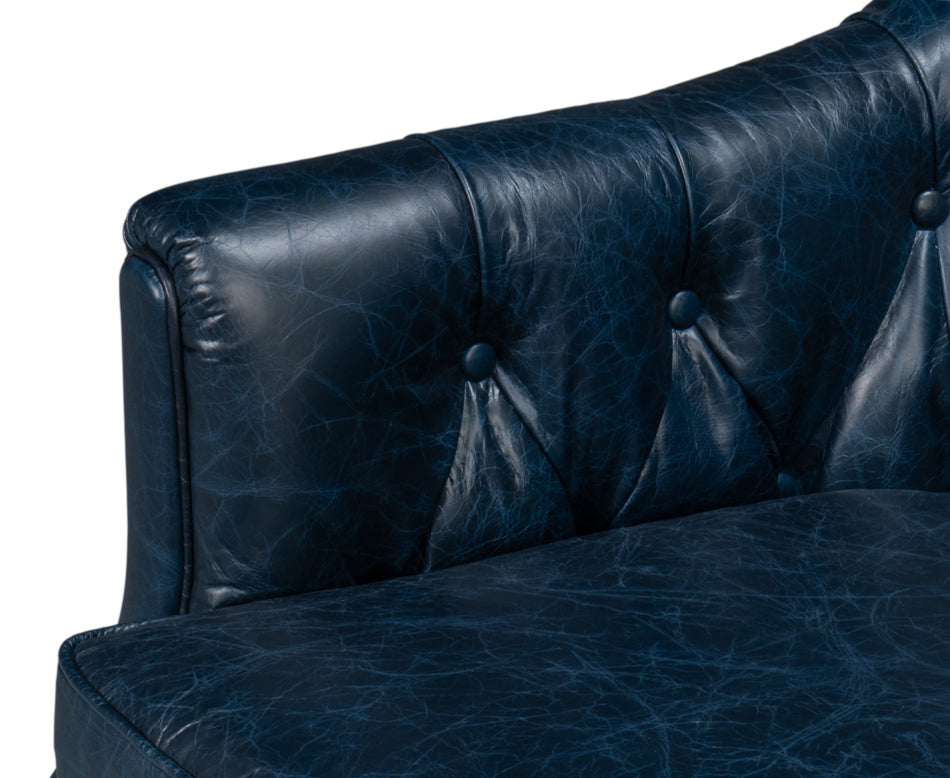 Coolidge Leather Swivel Chair Blue