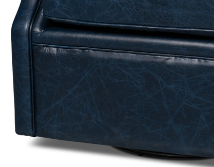 Coolidge Leather Swivel Chair Blue