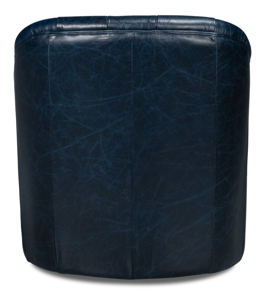 Coolidge Leather Swivel Chair Blue