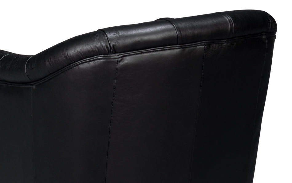 Coolidge Leather Swivel Chair Black