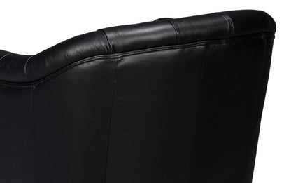Coolidge Leather Swivel Chair Black
