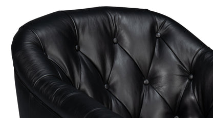 Coolidge Leather Swivel Chair Black