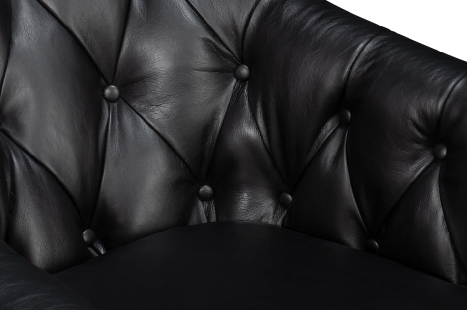 Coolidge Leather Swivel Chair Black