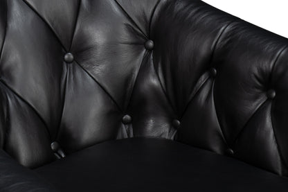 Coolidge Leather Swivel Chair Black