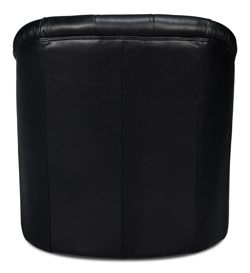 Coolidge Leather Swivel Chair Black
