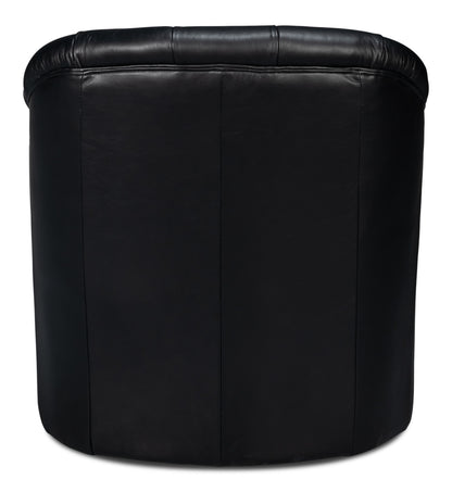 Coolidge Leather Swivel Chair Black