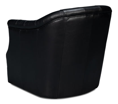 Coolidge Leather Swivel Chair Black