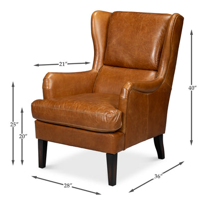 Elite Wing Lounge Chair Cuba Brown